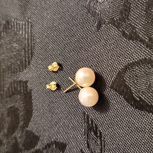 14K Gold 7mm Pearl Stud Earrings